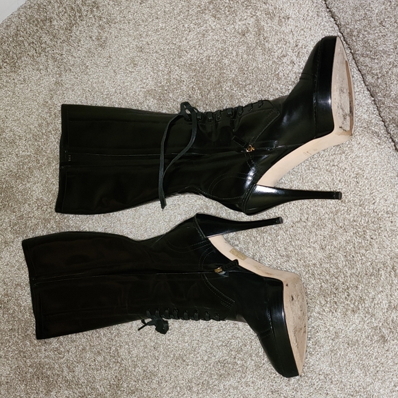 GUCCI riddle badazz KNEE HIGH REAL leather platform knee high boots. WORN 1X - Picture 8 of 12